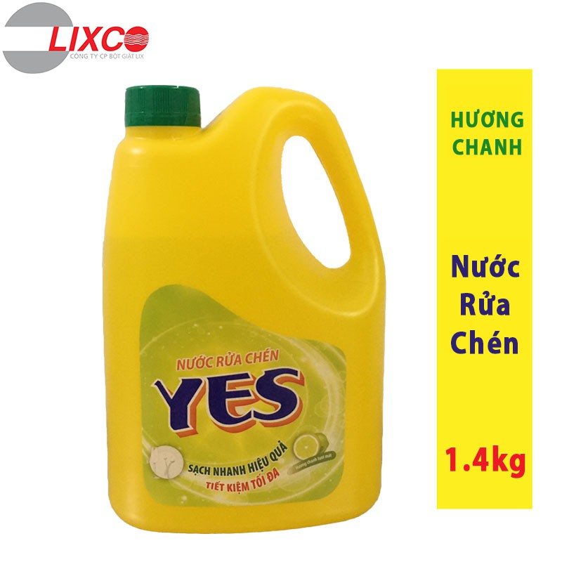 HCMCan Nước rửa chén Yes 1.4kg -Hương Chanh Siêu Sạch