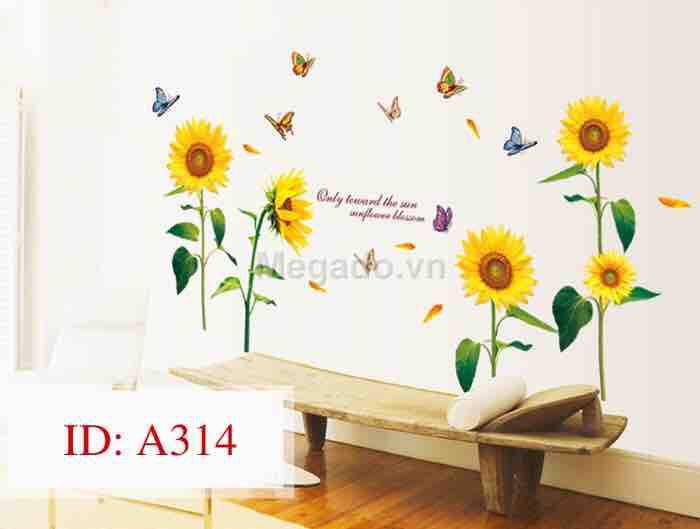 Decal tranh dán tường hoa hướng dương
