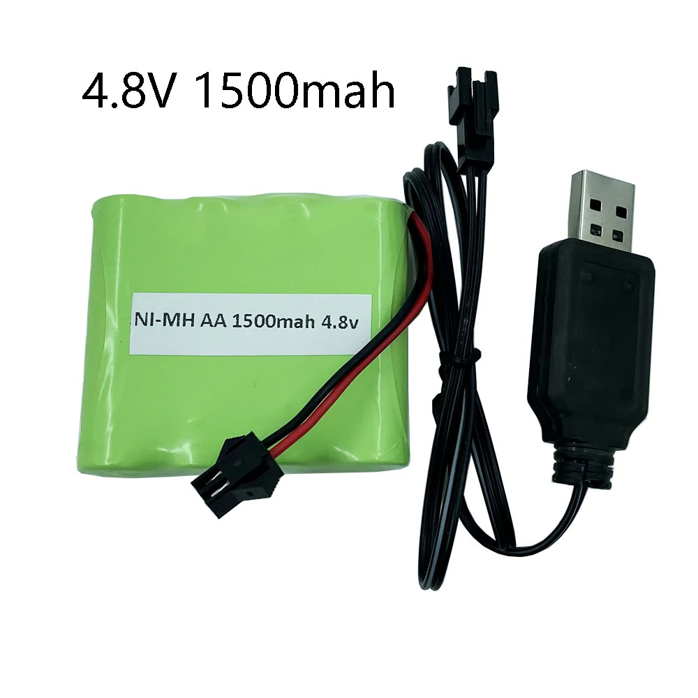 4.8 V 1500mAh NI-CD AA có thể sạc lại pin cho điều khiển từ xa đồ chơi xe điện NiCd 4.8 V Volt BATERIA SM-2P cắm