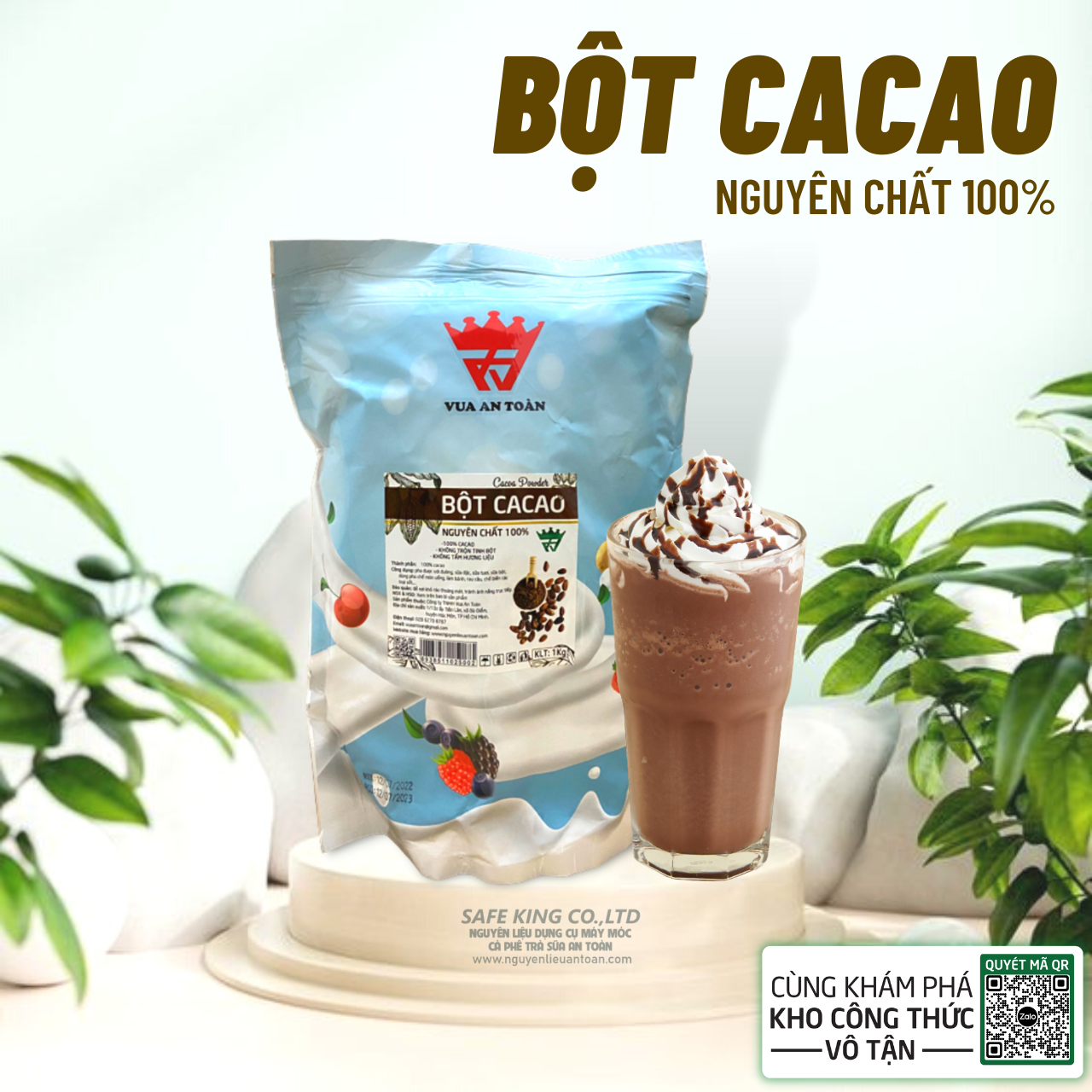 Bột ca cao socola nguyên chất 1kg không lẫn tạp chất
