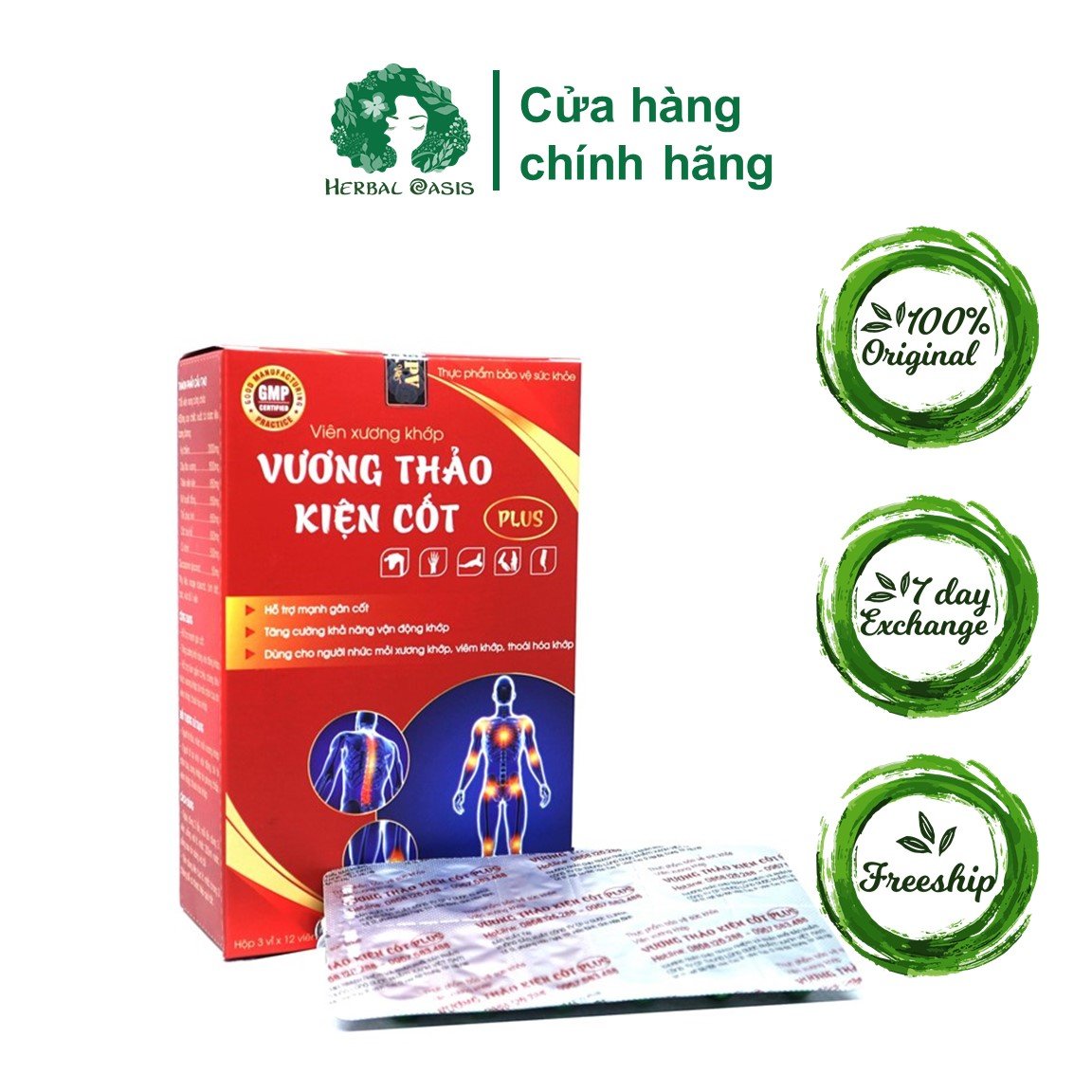 Viên xương khớp Vương thảo kiện cốt Plus 36 viên
