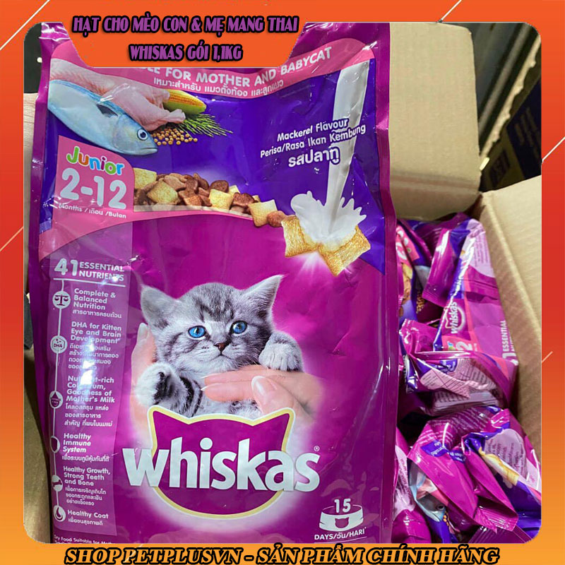 Thức ăn cho mèo con Whiskas Junior gói 1.1kg