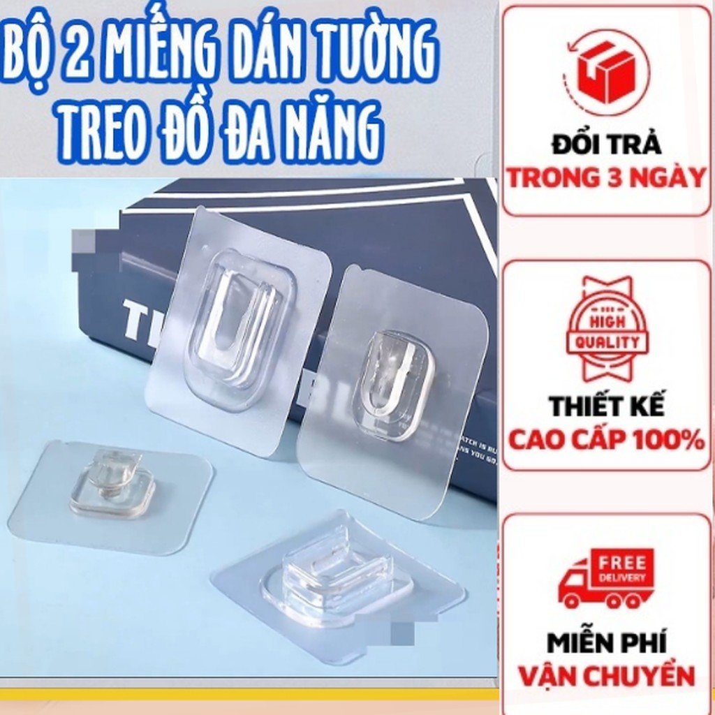 Miếng móc dán treo đồ dán gắn tường đa năng đỡ ổ cắm điện tranh ảnh cục phát wifi siêu dính chắc trong suốt