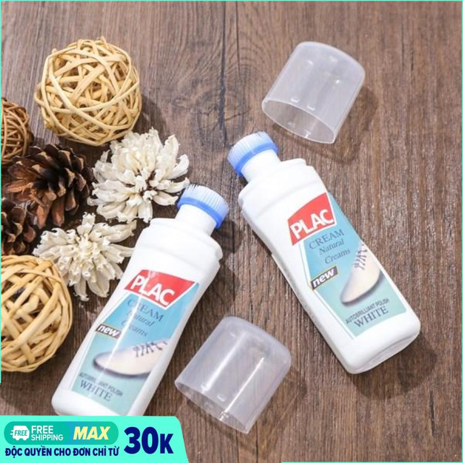 Chai xịt lau giày và túi xách PLAC 100ml (trắng) / Chai xịt tẩy trắng giày dép túi xách Plac - Loại có đầu Chà