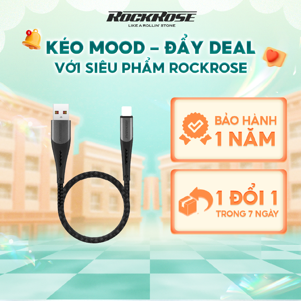 Cáp sạc nhanh rockrose diesel mini - usb a to type c - dây ngắn tiện lợi bọc dù cổng type c sạc nhanh cho samsung android