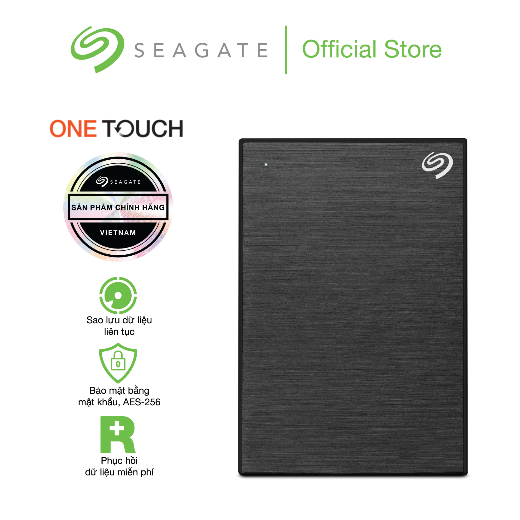 Ổ cứng Seagate One Touch HDD 1TB 2.5" USB 3.0 Giải cứu Dữ liệu miễn phí