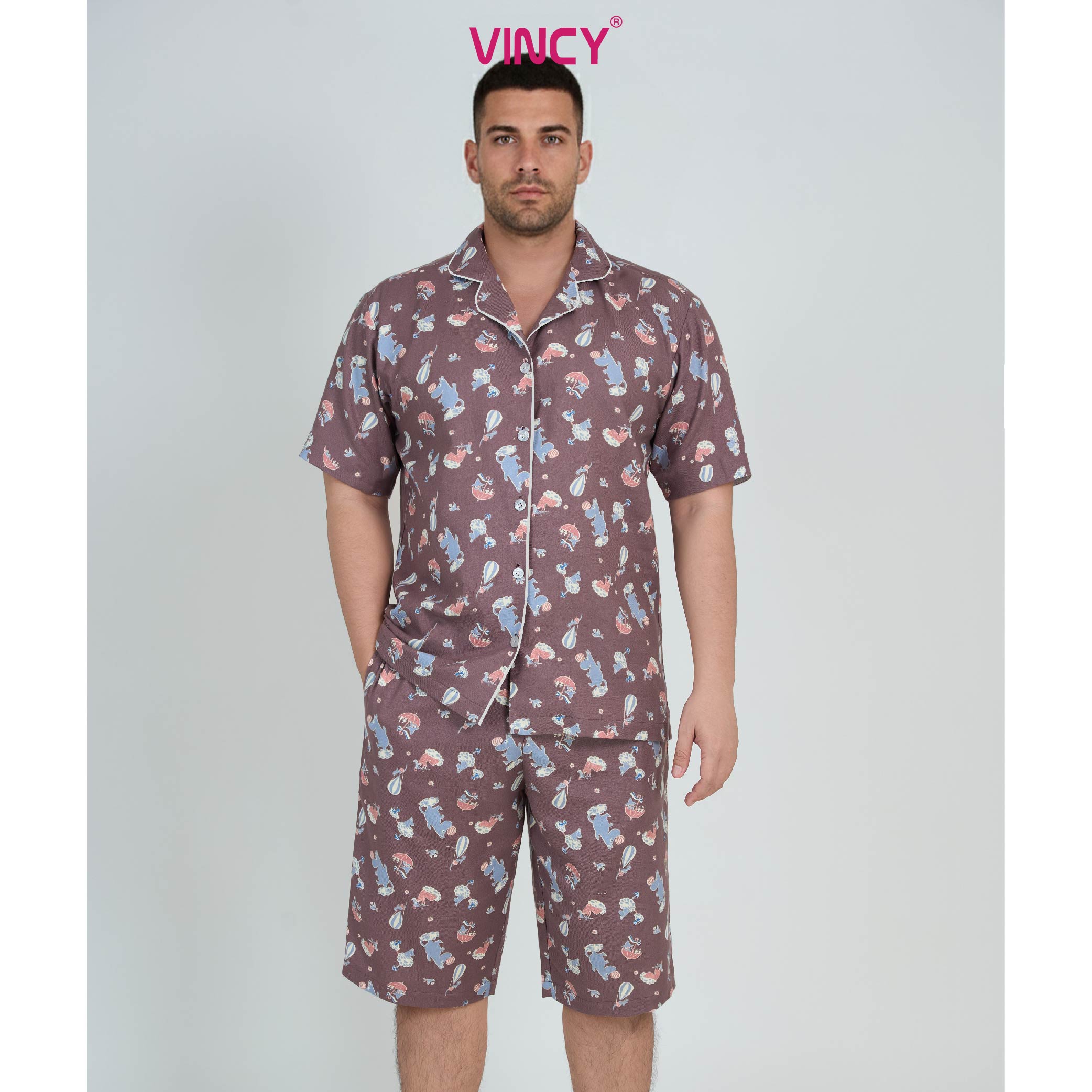 Mlk01S5K01-Kate Men's Shirt with Pijama Neck Design Brings a Strong Style and Creates a Comfortable Feel When Wearing