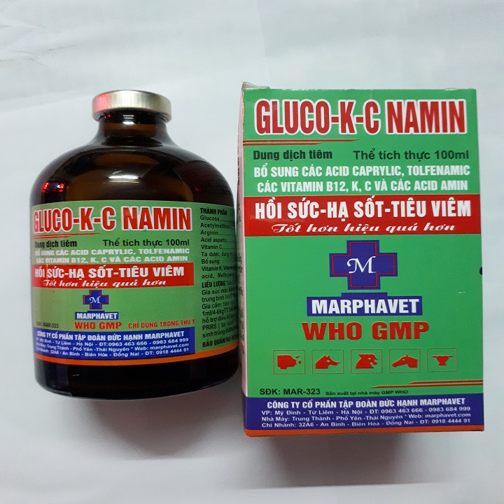 GLUCO K C NAMIN - HỒI SỨC, HẠ SỐT, TIÊU VIÊM 100ML