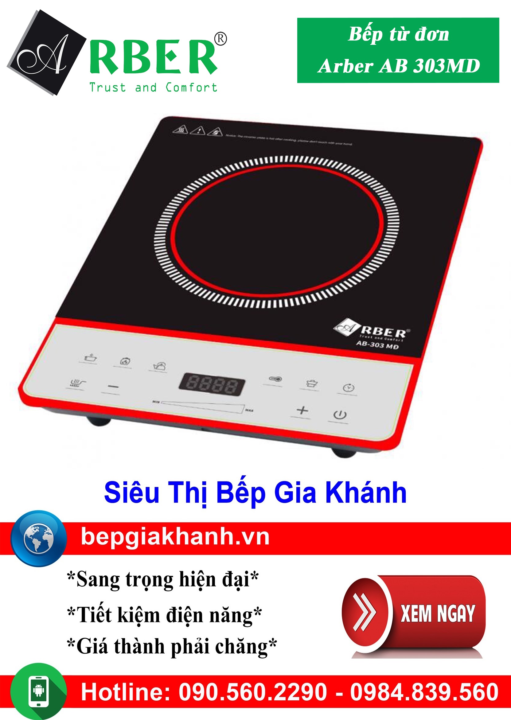 [HCM]Bếp từ đơn Arber AB 303MD, bếp từ, bếp điện từ, bếp từ đôi, bếp điện từ đôi, bếp từ giá rẻ, bếp điện từ giá rẻ, bếp từ đơn, bep tu don, bep tu