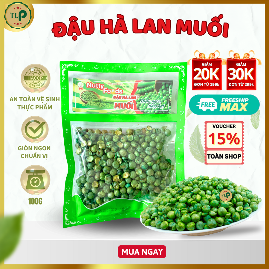 Đậu hà lan rang muối tân lộc phát - bịch 100g