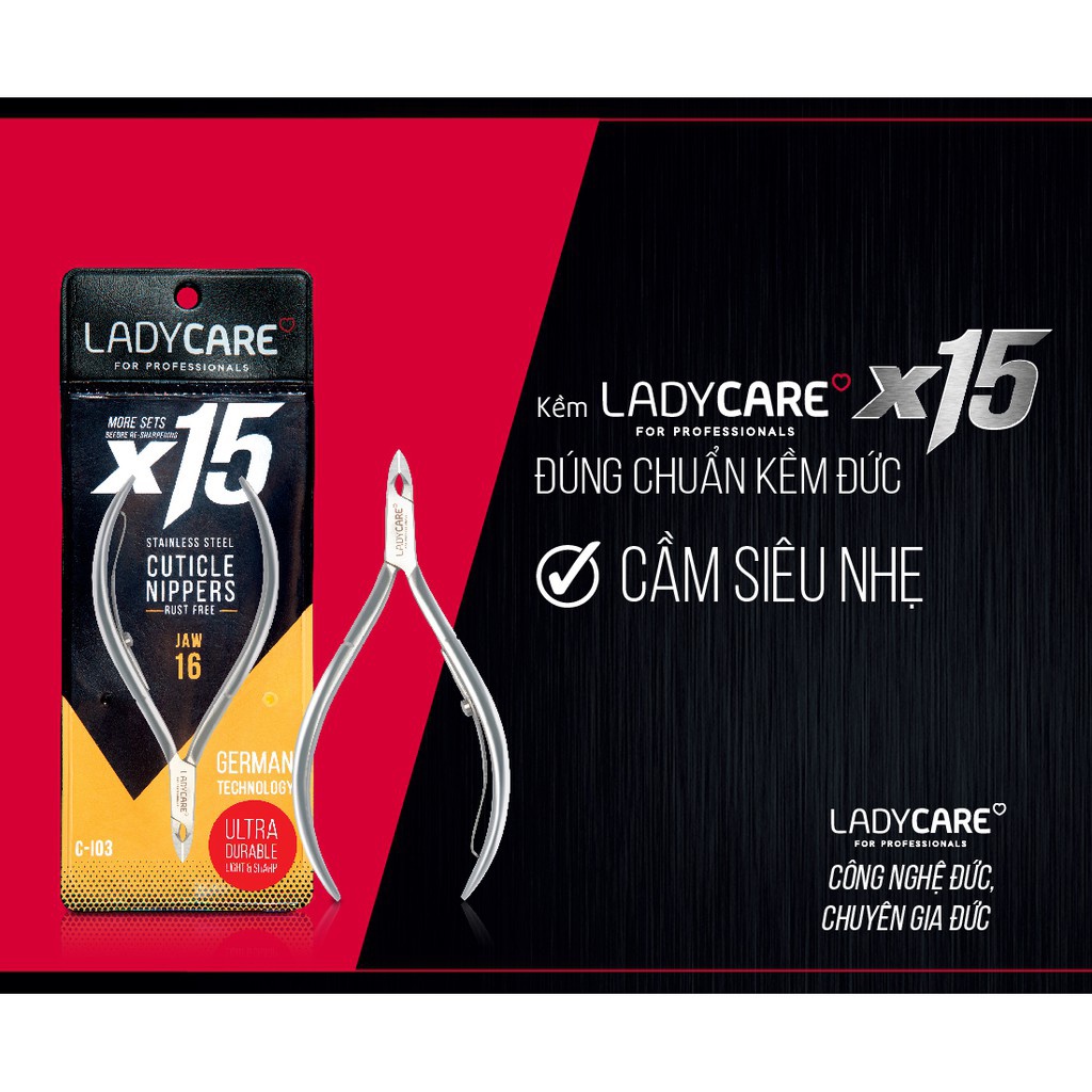 Kềm Inox cắt da Ladycare, Kềm Lady Care thép không gỉ mũi 16 Felina