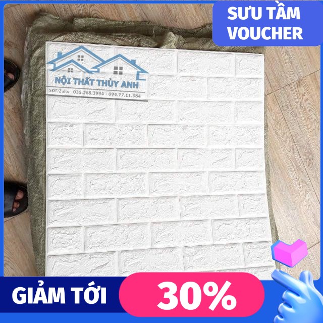 Combo 20 Tấm Miếng xốp dán tường giả gạch trắng 3D - Khổ 70 x 77cm - Dán 10m Vuông.Chống thấm nước, ẩm mốc,mang lại cho bạn không gian sạch sẽ và trong lành.