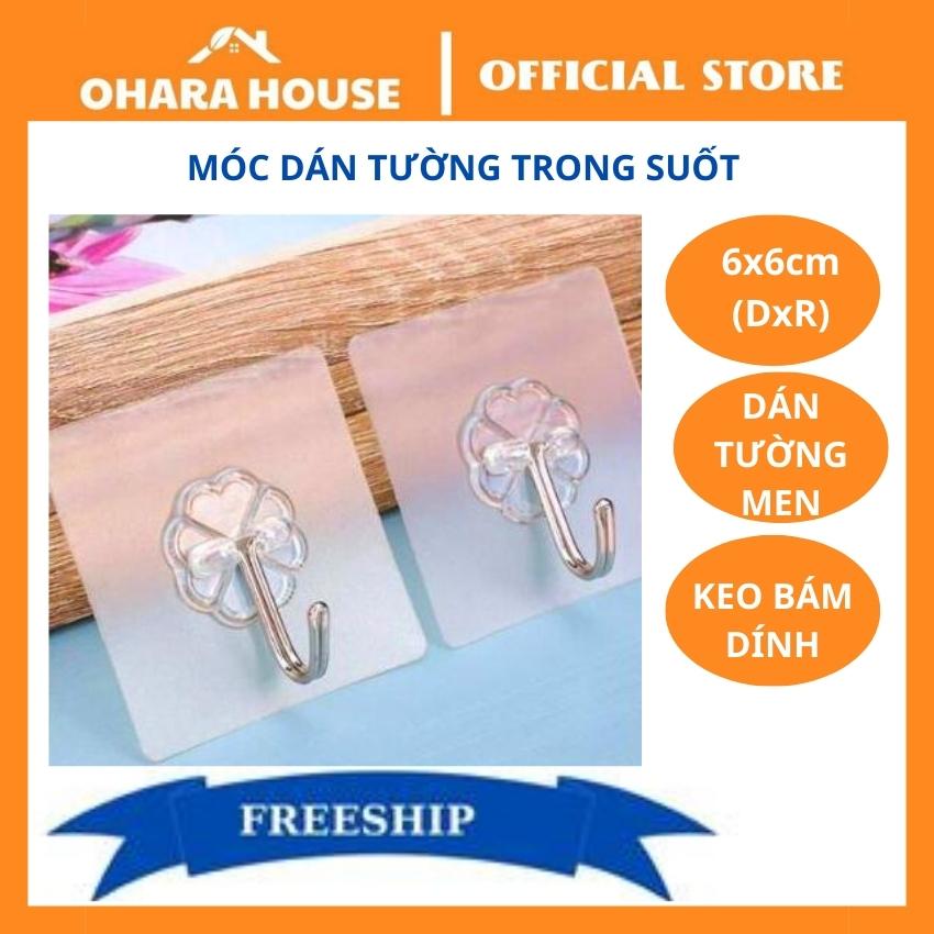 Bộ 30 móc dán tường chịu lực trong suốt 6x6cm chịu lực thần thánh siêu dính