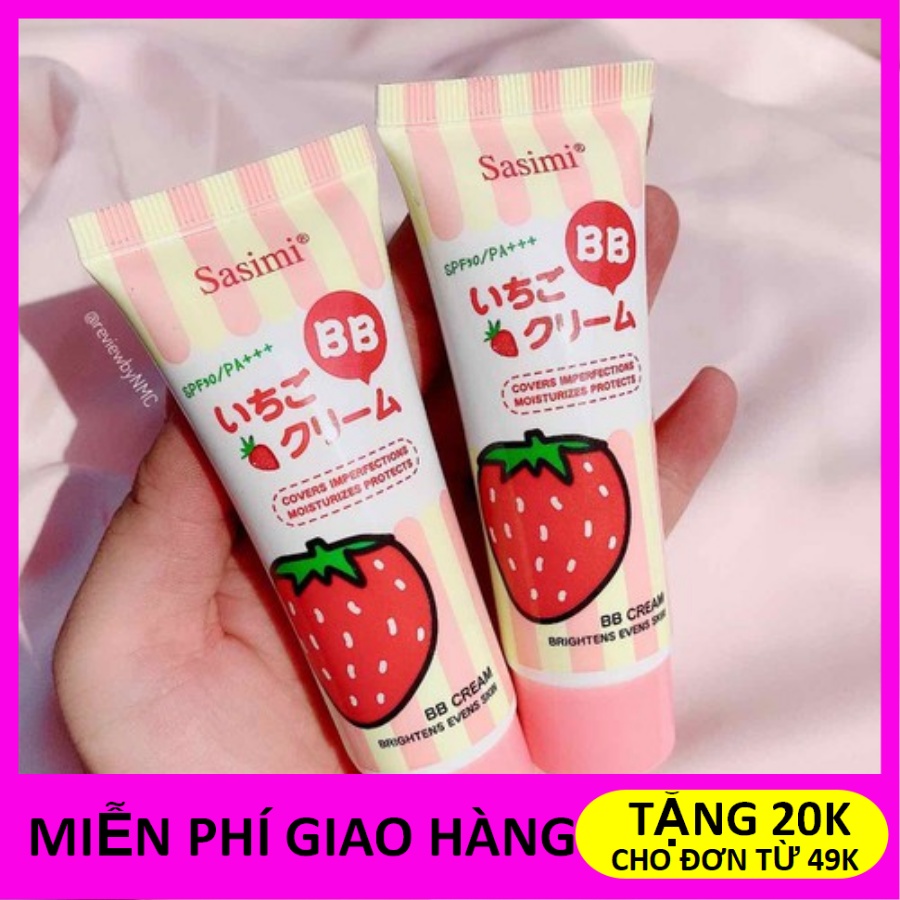 Kem Lót Trang Điểm Sáng Da kiềm dầu Sasimi hương dâu tuýp 10g