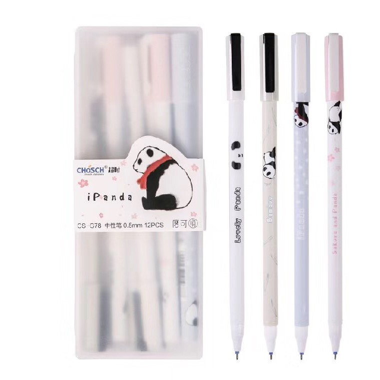 Hộp 12 cây Bút gel xoá được Chosch ngòi 0.5mm cao cấp, đựng trong hộp nhựa tránh thất lạc ( xanh, tím )