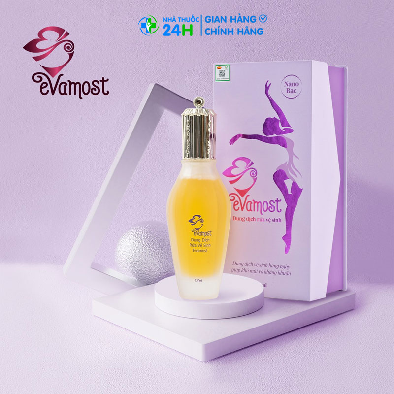 Dung dịch vệ sinh phụ nữ evamost- moomery - nhã phương - chính hãng - thơm -hồng - se khít -dung tích :120ml