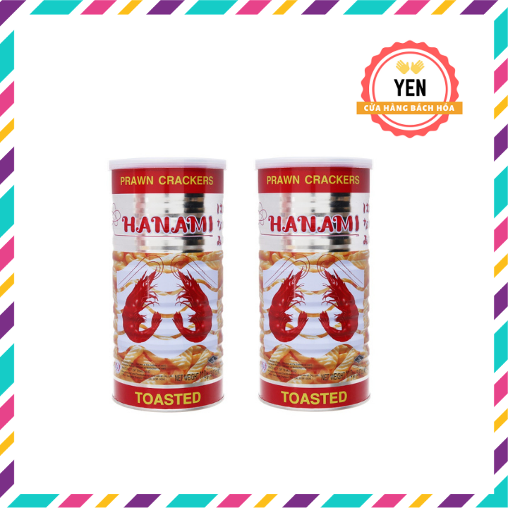 Combo 02 lon thiếc - Bánh phông tôm Hanami Thái Lan chính gốc ngon mê ly loại 110g