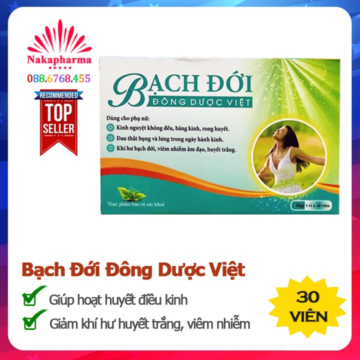 Bạch Đới Đông Dược Việt – Giúp điều hòa kinh nguyệt, giảm khí hư huyết trắng, rong kinh, tắc kinh, viêm nhiễm