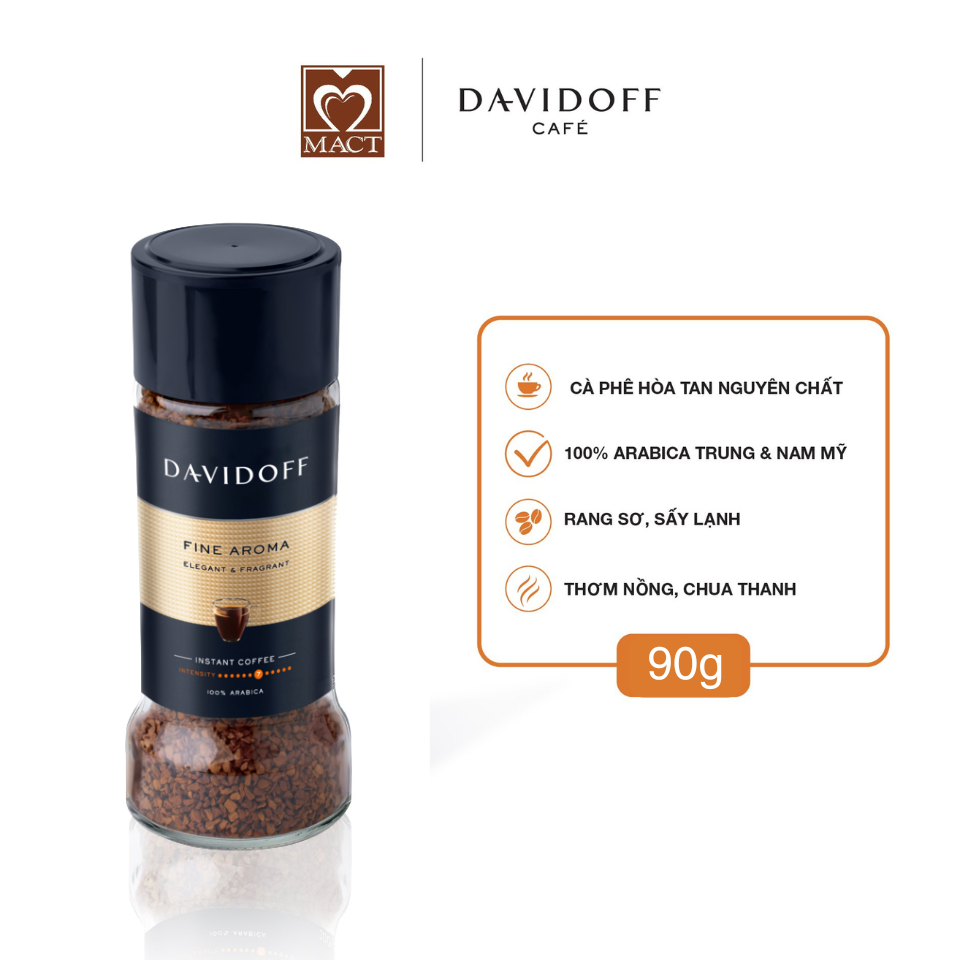 Davidoff Café Fine Aroma Instant Coffee - 100% Arabica Beans - Strong Aroma, Sour and Refreshing