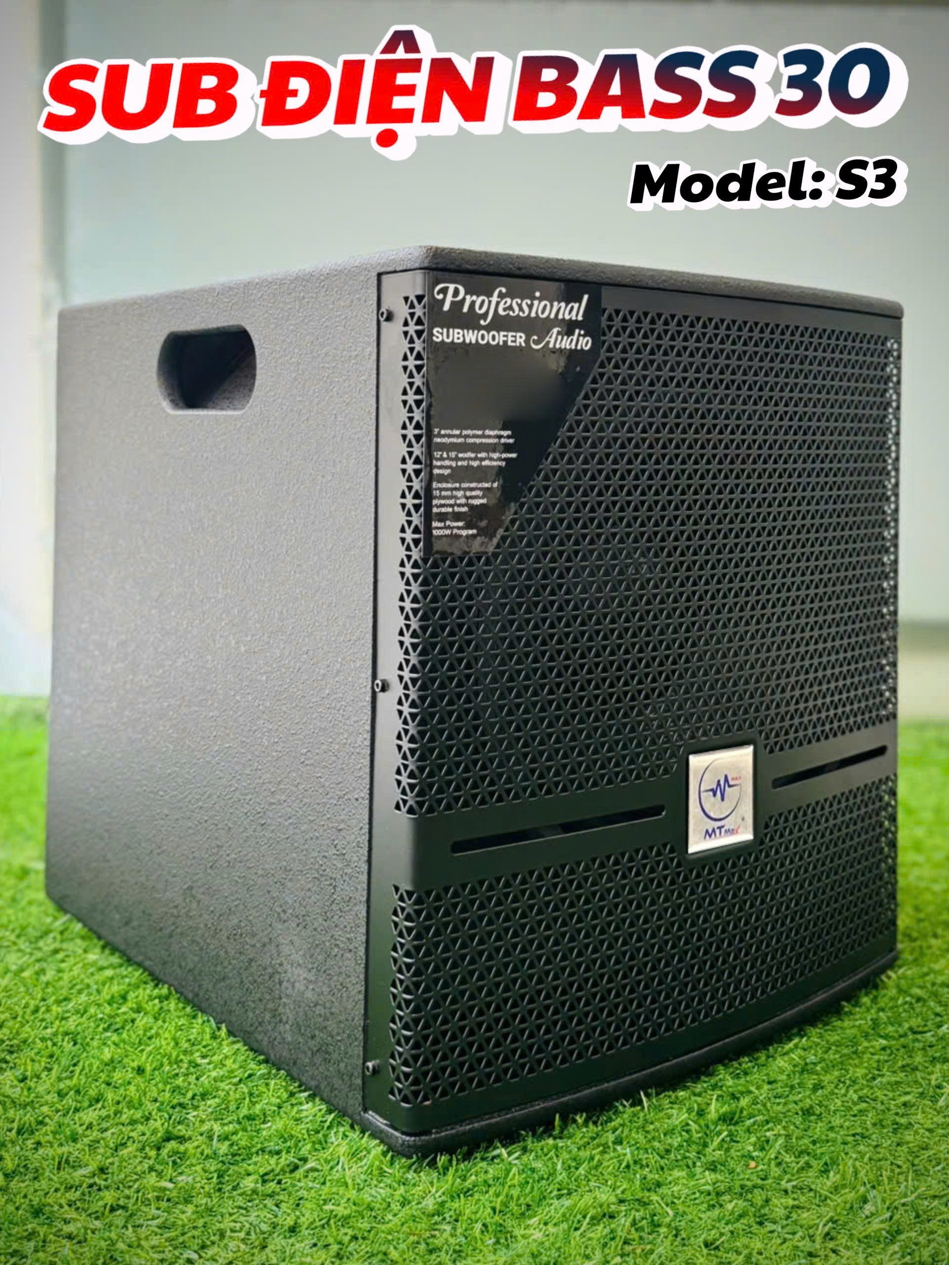 Loa Sub Điện Bass 30 Model S3 , S2 , S1 – Thùng Gỗ Sang Trọng – Âm Trầm Uy Lực – Karaoke Gia Đình , Phòng Khách