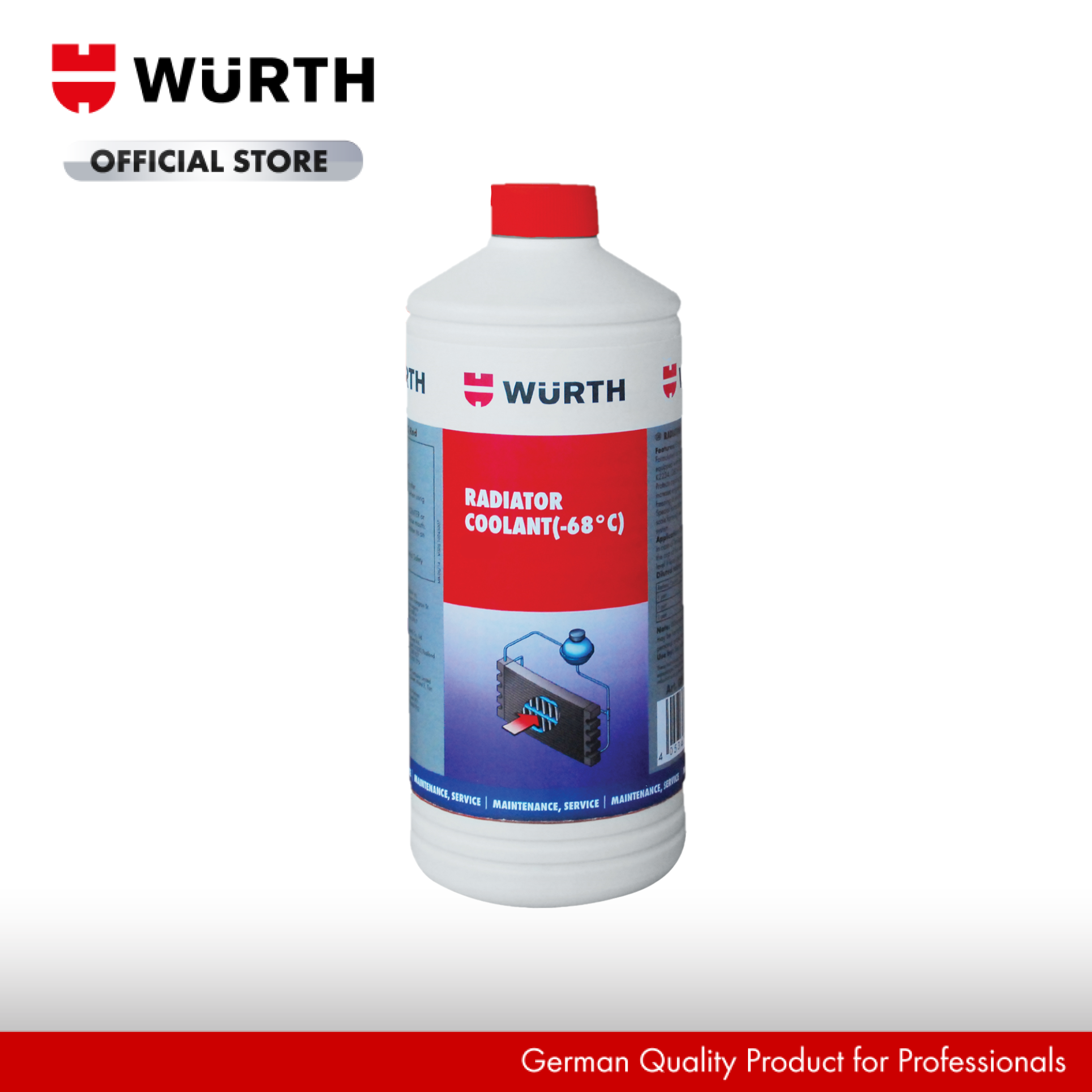 Wurth Nước Giải Nhiệt (35Dgr) Đỏ Radiator Coolant 1L