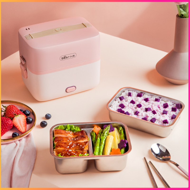 Hộp cơm bear văn phòng giữ nhiệt cắm điện hâm nóng đa hộp cơm cắm điện bear dfh-b12e1, hộp cơm giữ nhiệt, 2 tầng 3 ngăn, inox304 cao cấp - hàng chính hãng bảo hành 12 tháng3 ngăn 1,2l gọn nhẹ xinh xắn dfh-b12e1