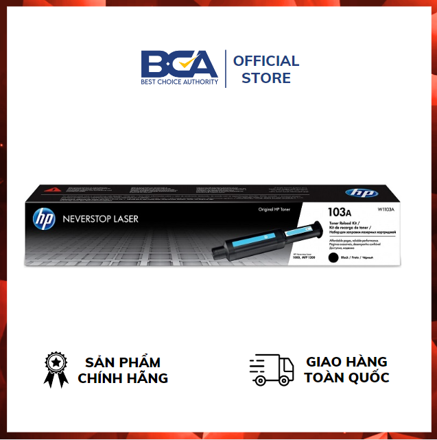 Hộp mực in laser HP 103A Black Neverstop Toner Reload Kit – 2500pages - W1103A - Hàng Chính Hãng