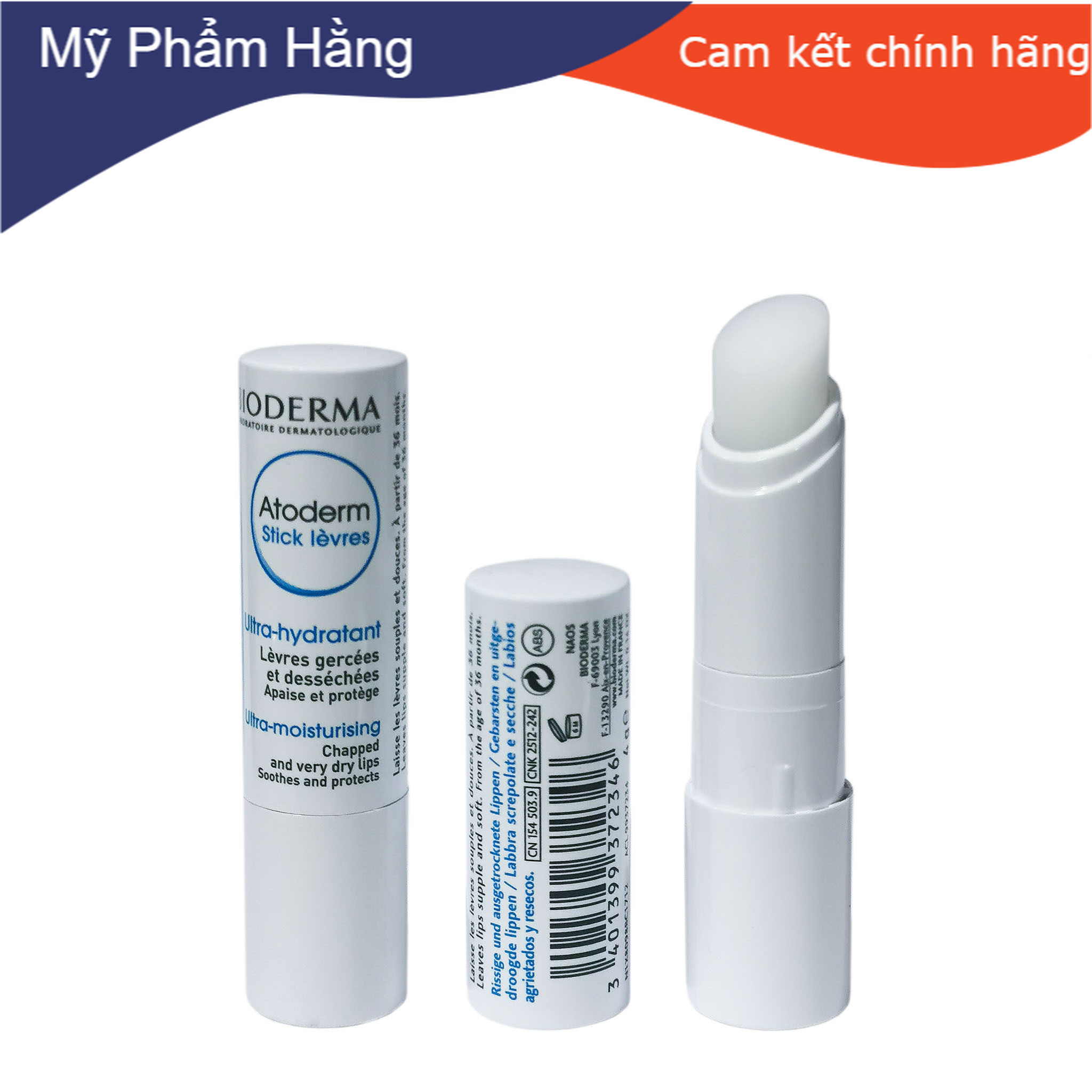 Son Dưỡng Môi Không Màu Bioderma Atoderm Stick lèvres 4g