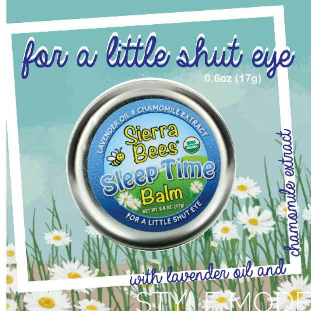 Sierra Bees, Sáp Ngủ Ngon Sleep Time Balm Lavender Oil & Chamomile, 17g