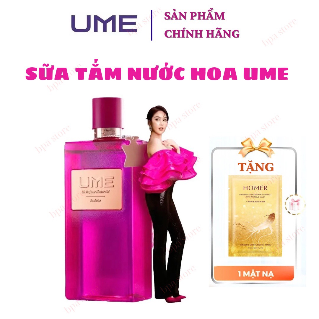 Sữa Tắm Nước Hoa UME Ngọc Trinh 250ml CHÍNH HÃNG - dưỡng da, lưu hương, sạch sâu - Tặng mặt nạ