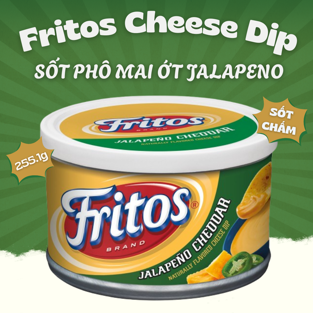  Sốt phô mai Cheddar Ớt Jalapeno Fritos 255.1g  ăn kèm với bánh snack  