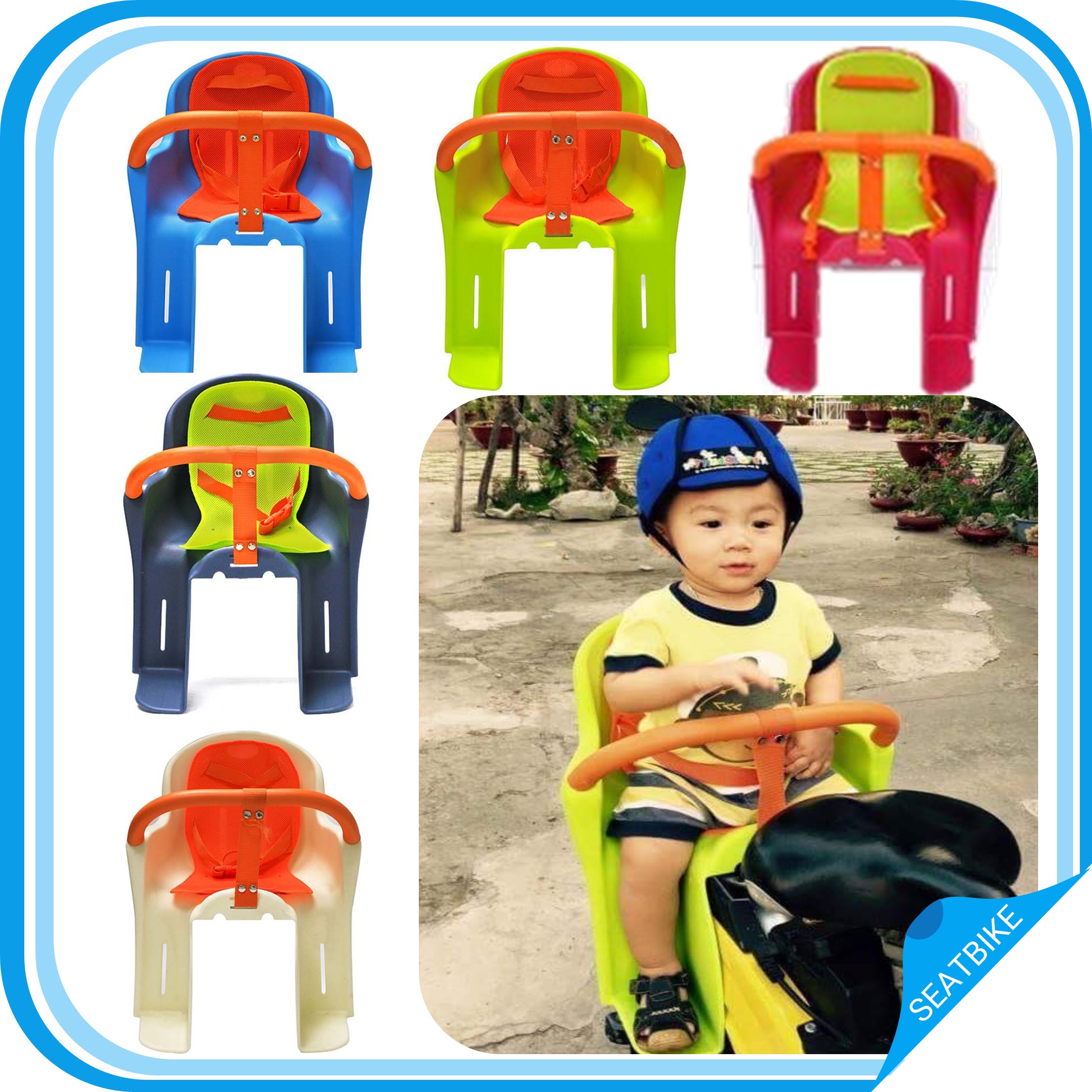 Ghế xe đạp kabi, nhựa cao cấp Đài Loan siêu dầy dặn. Bé 1-5 tuổi