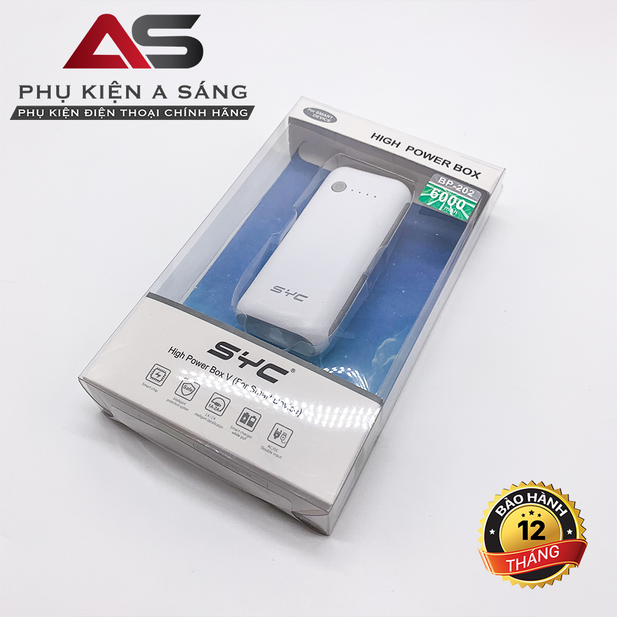 Sạc dự phòng syc bp202 6000mah