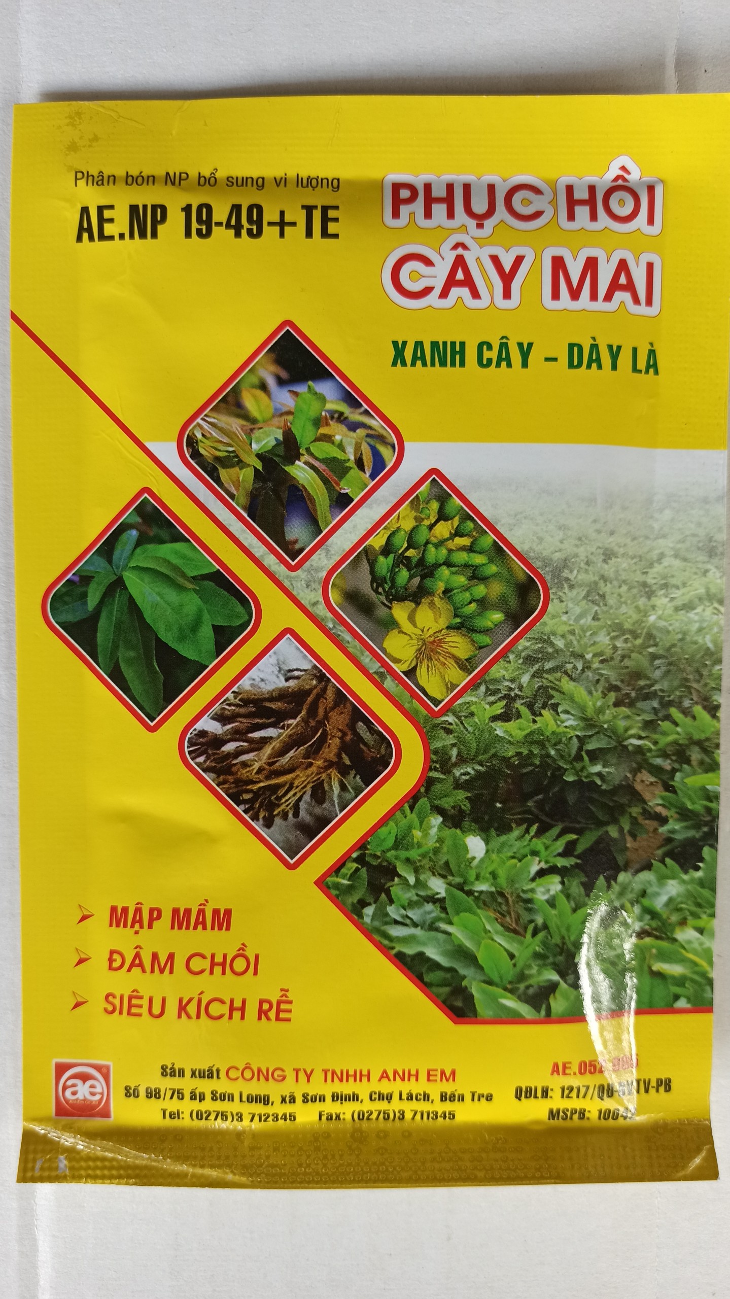 Phân bón np + vi lượng phục hồi cây mai - gói 50g
