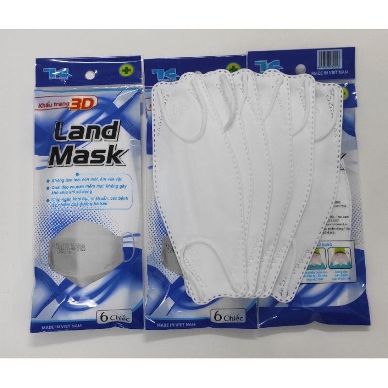 Khẩu trang 3D Land Mask 1 Túi 6 chiếc Mishy