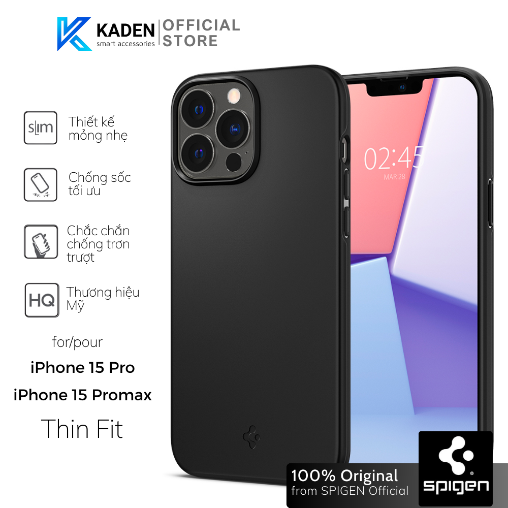 Ốp lưng spigen iphone 15 pro và 15 promax thin fit acs06686-acs06544 - hàng chính hãng