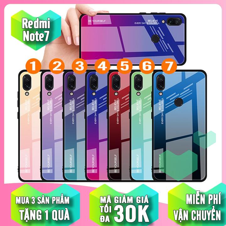 {7 MÀU} Ốp lưng cho Xiaomi Redmi Note 7 gương cứng 2 màu Ver 2 , viền TPU dẻo đen