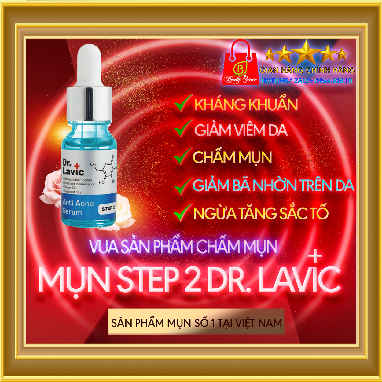 Serum trị mụn, tinh chất trị thâm mụn STEP 2: ANTI ACNE SERUM - Dr.Lavic Anti acnes Step 2