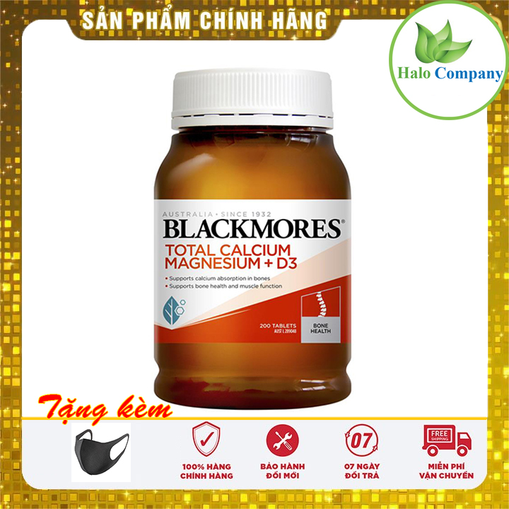 Hỗ trợ xương khớp Viên uống Blackmores Total Calcium & Magnesium + D3 Úc 200v