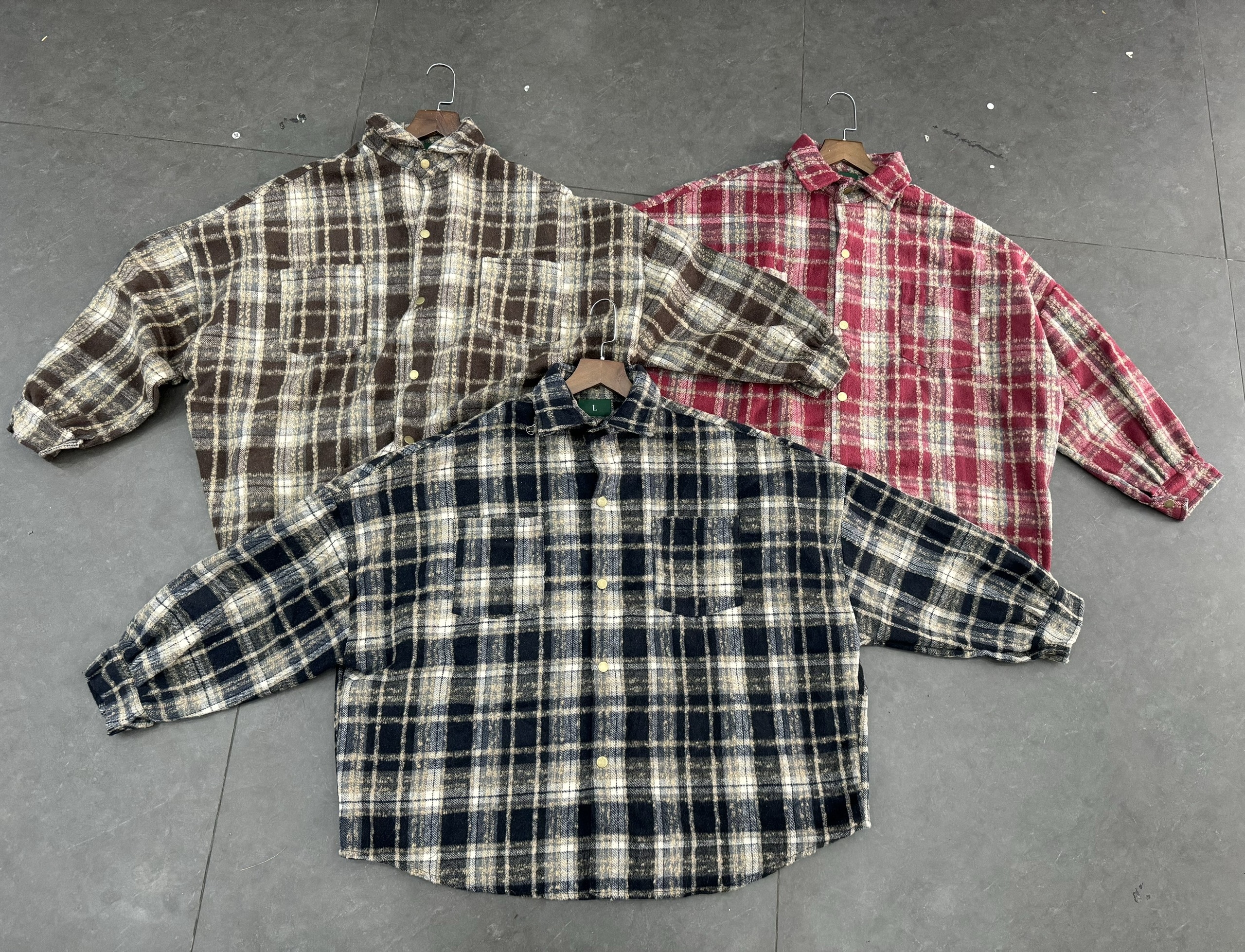 [Hoàn Tiền 15%] áo sơ mi caro flannel sọc 4 màu