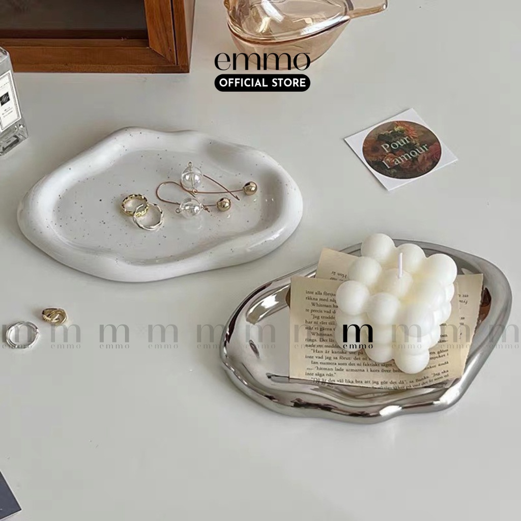 Dĩa gốm sứ decor trang trí emmo siling