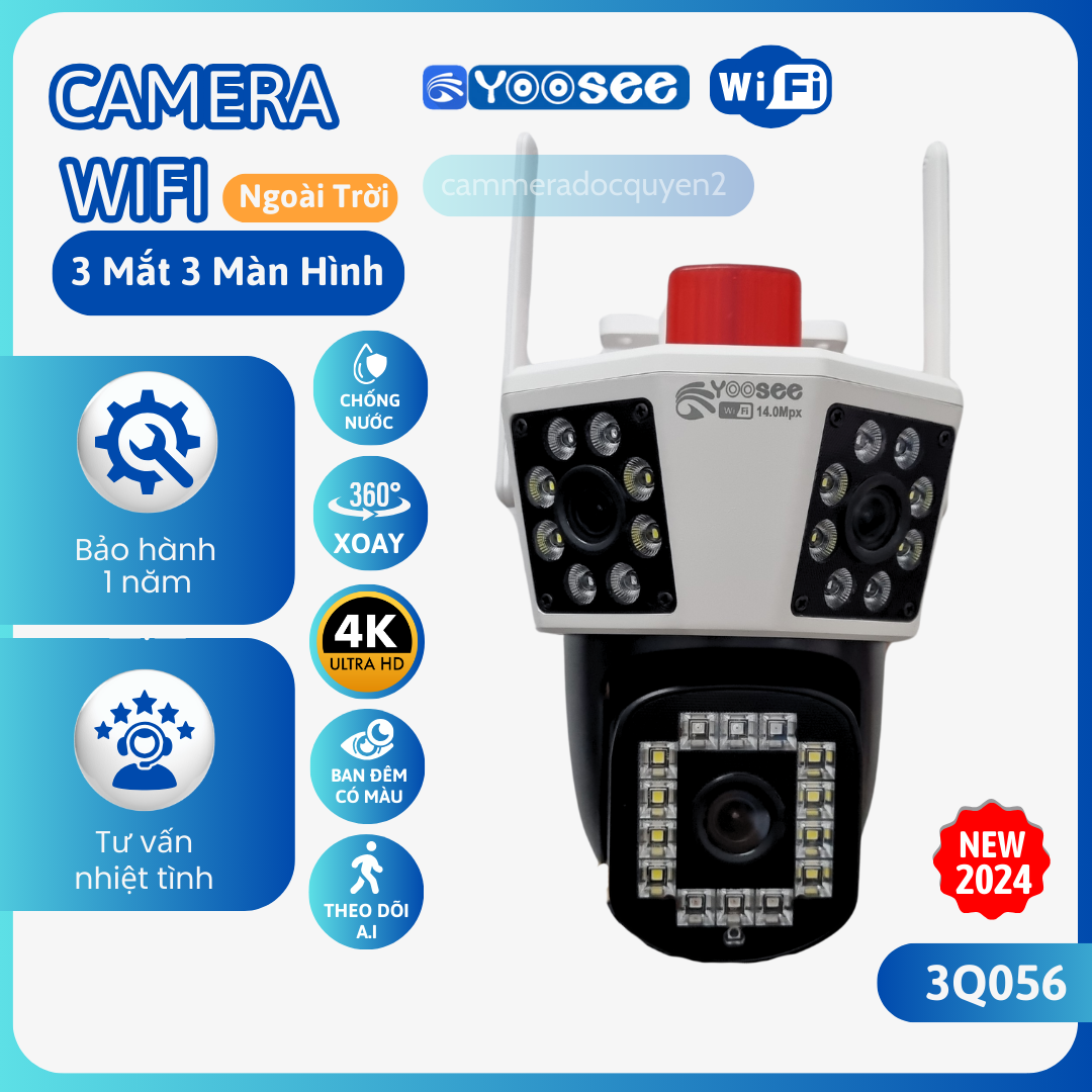 Camera WIFI YOOSEE Trong Nhà/Ngoài Trời, Hỗ Trợ Hồng Ngoại Ban Đêm Có Màu, Xoay 360 Độ, Đàm Thoại 2 Chiều - BẢO HÀNH 12 THÁNG