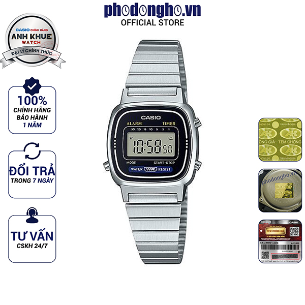 Đồng hồ nữ dây kim loại Casio Anh Khuê LA670WA-1DF