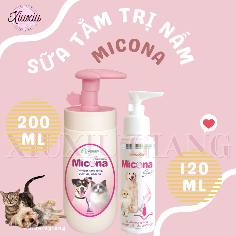 Sữa tắm micona ngừa nấm, viêm da, giúp mượt lông chó mèo - xiuxiu giang