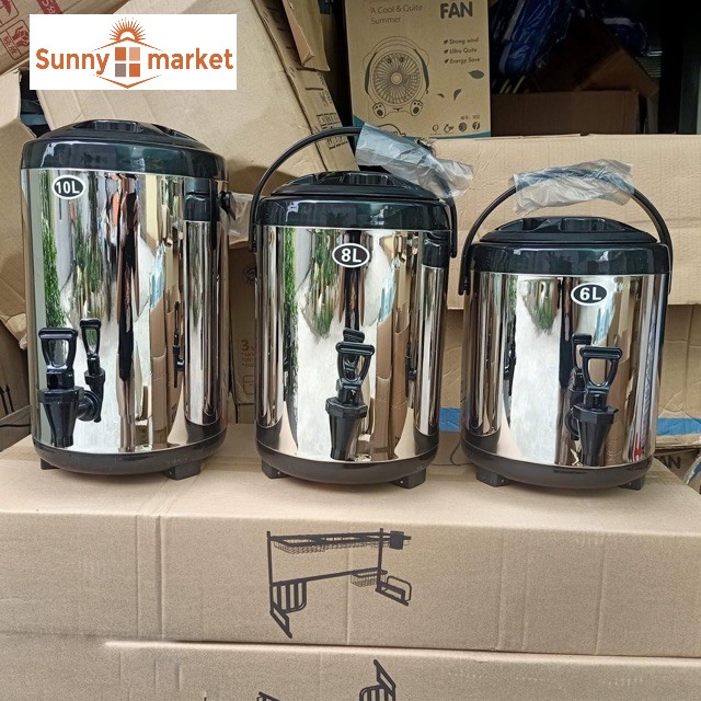 Bình ủ trà giữ nhiệt inox cao cấp 10 lít, Bình cho cửa hàng quán cafe - trà sữa, bình giữ nhiệt lớn