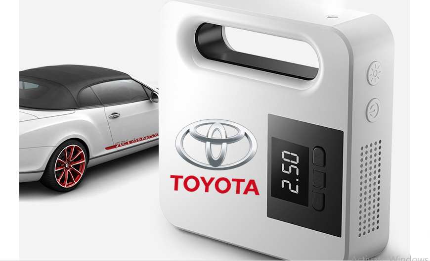 Máy Bơm Lốp Xe Ô tô Toyota (Trắng) Tự Ngắt Cao Cấp - Hàng sản xuất ủy quyền chính hãng - Bảo Hành 12 Tháng Đổi Mới