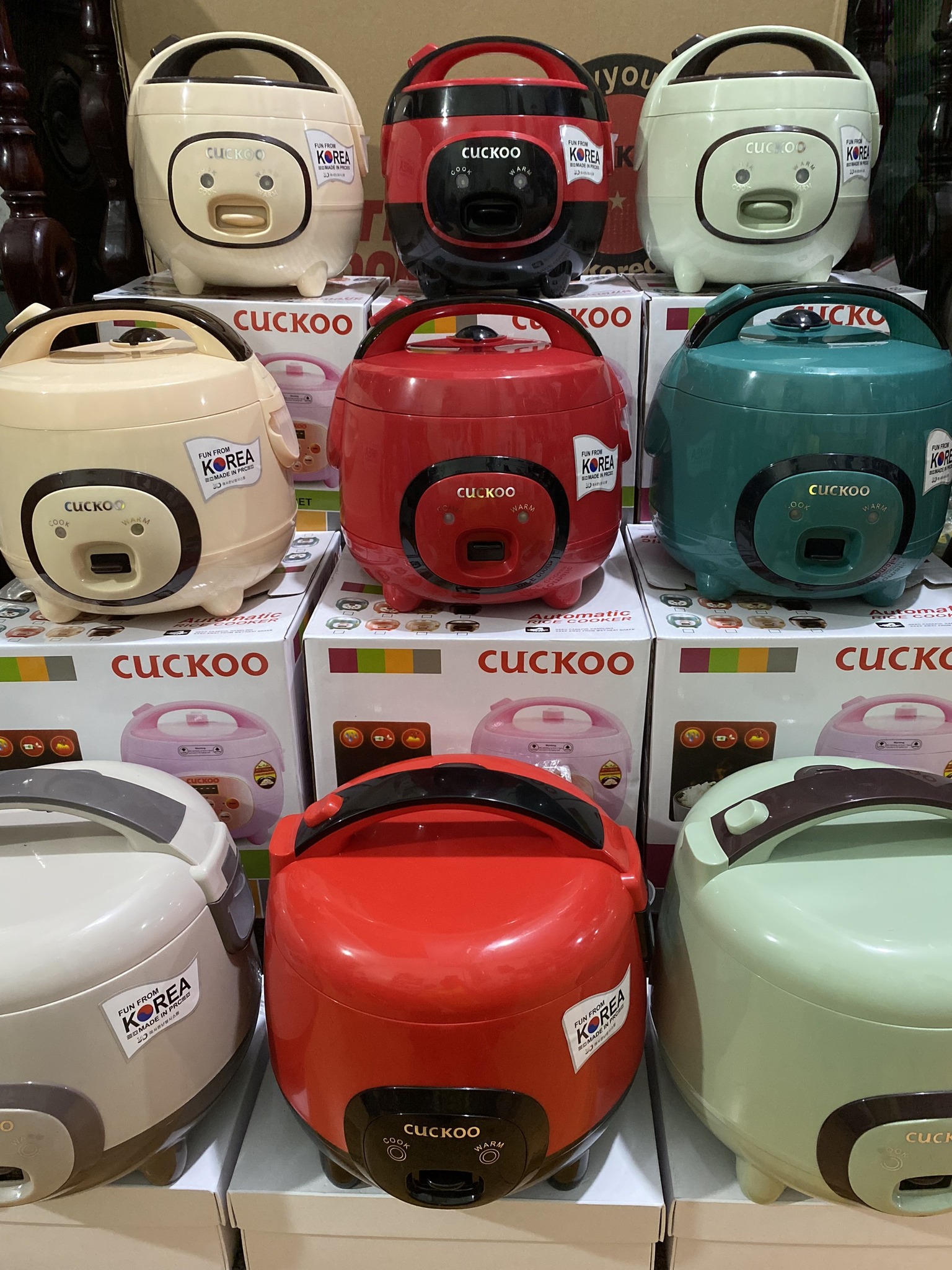 Nồi cơm điện cuckoo chính hãng nấu siêu ngon , nồi cơm điện mini cuckoo 3 dung tích full màu kiểu dáng con lợn