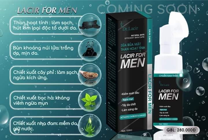 Sữa rửa mặt cho nam giới lacir for men lamer care 150ml