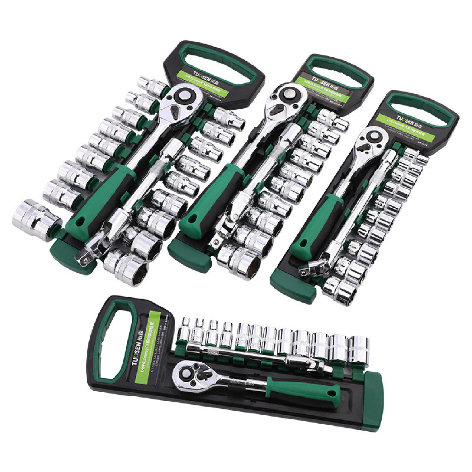 Bộ khẩu mở xiết ốc 14 chi tiết, sửa ᴄhữa xe máy đa năng; bộ khẩu, bộ vặn khẩu 2 chiều tự động tuosen 14+ khẩu nối + cần xiết, 1/4 tuosen