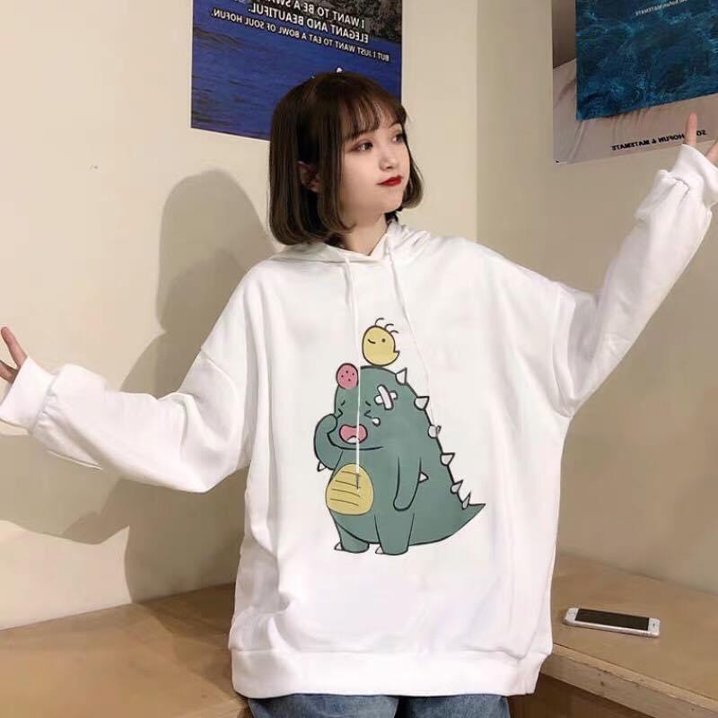 [HCM](FREESHIP TOÀN QUỐC) ÁO HOODIE NAM NỮ FORM RỘNG THỜI TRANG- ÁO KHOÁC HOODIE IN HÌNH KHỦNG LONG U ĐẦU